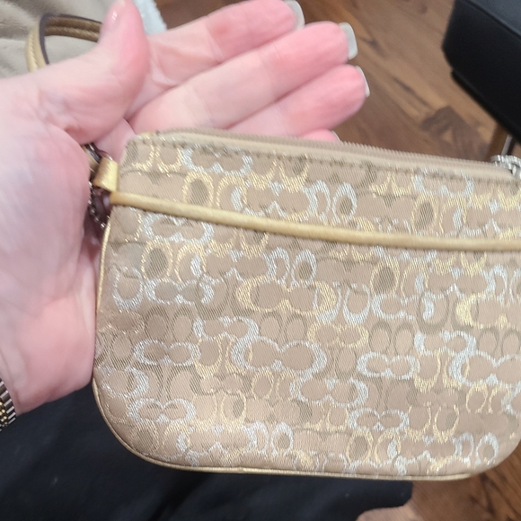 COACH gold thread wristlet - Picture 3 of 8